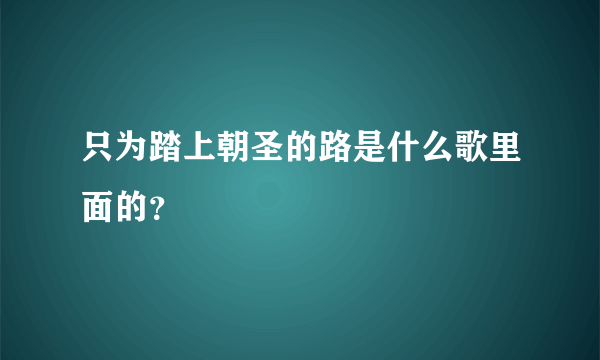 只为踏上朝圣的路是什么歌里面的？