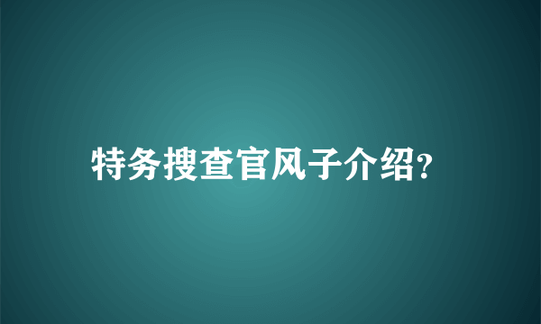 特务搜查官风子介绍？