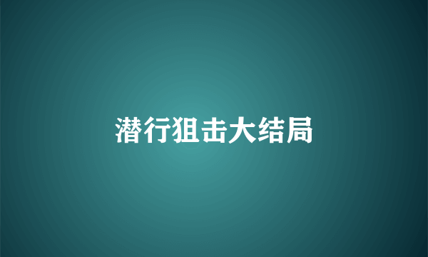 潜行狙击大结局