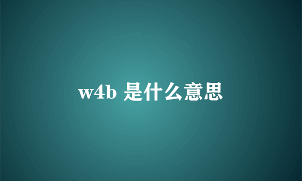 w4b 是什么意思
