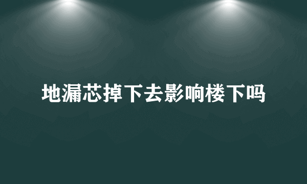 地漏芯掉下去影响楼下吗