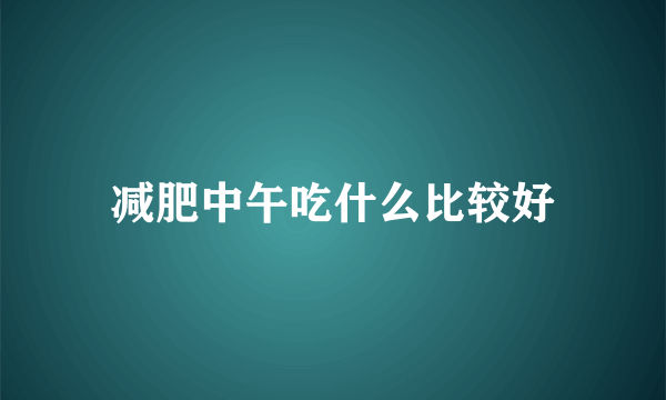 减肥中午吃什么比较好