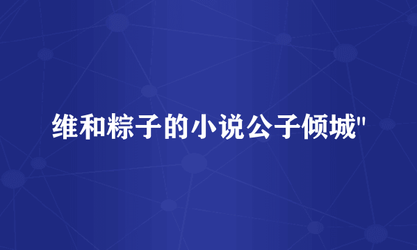 维和粽子的小说公子倾城