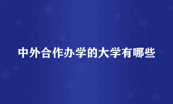 中外合作办学的大学有哪些