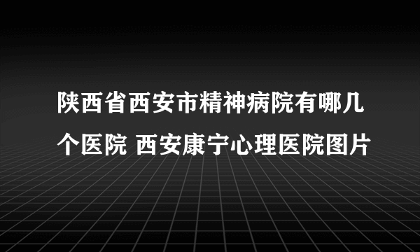 陕西省西安市精神病院有哪几个医院 西安康宁心理医院图片