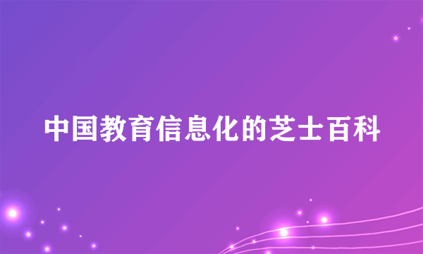 中国教育信息化的芝士百科