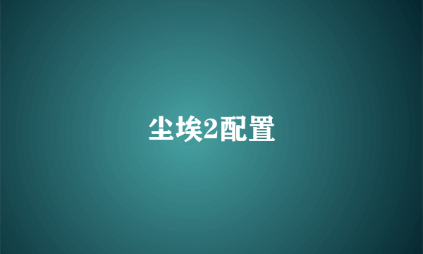尘埃2配置