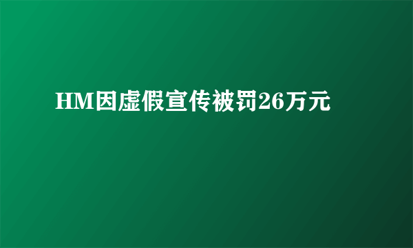 HM因虚假宣传被罚26万元