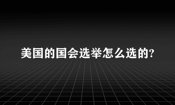 美国的国会选举怎么选的?
