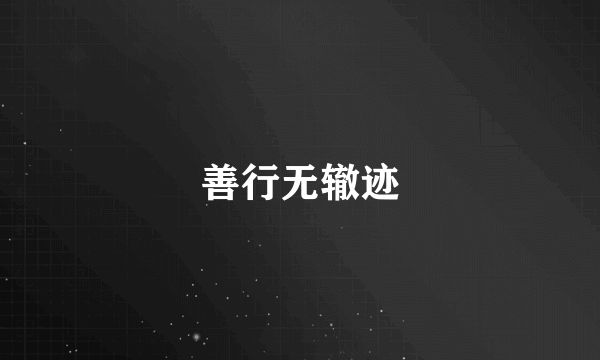 善行无辙迹