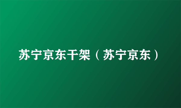 苏宁京东干架（苏宁京东）