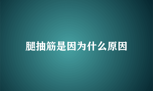 腿抽筋是因为什么原因