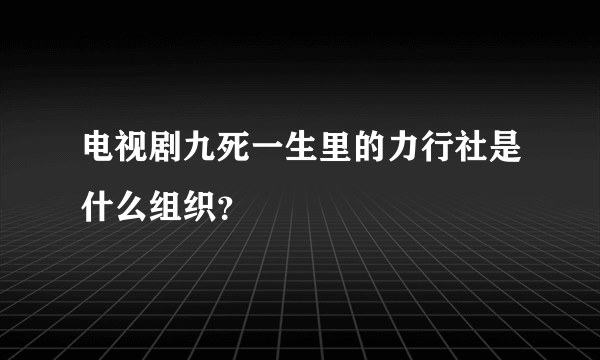 电视剧九死一生里的力行社是什么组织？