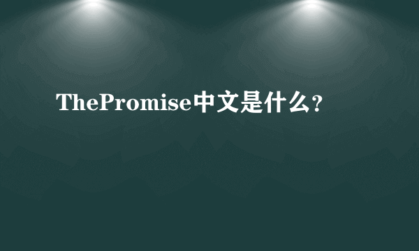 ThePromise中文是什么？