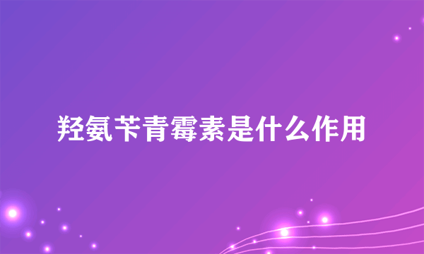 羟氨苄青霉素是什么作用