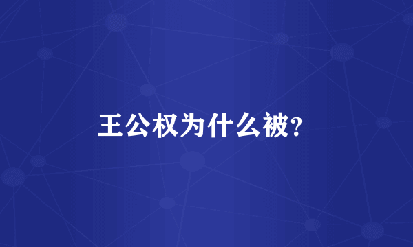 王公权为什么被？