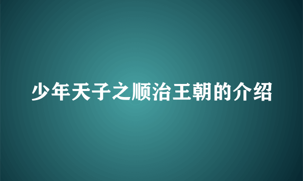 少年天子之顺治王朝的介绍