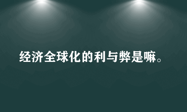 经济全球化的利与弊是嘛。