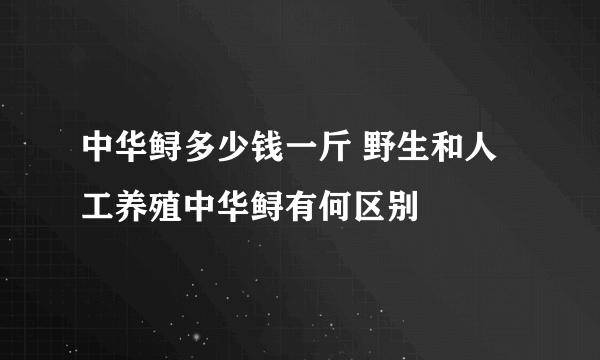 中华鲟多少钱一斤 野生和人工养殖中华鲟有何区别