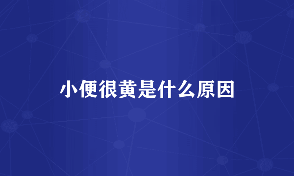 小便很黄是什么原因