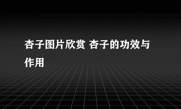 杏子图片欣赏 杏子的功效与作用