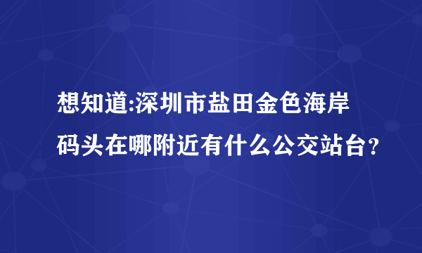 想知道:深圳市盐田金色海岸码头在哪附近有什么公交站台？