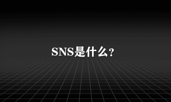 SNS是什么？