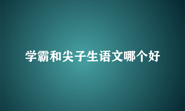 学霸和尖子生语文哪个好