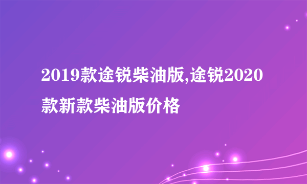 2019款途锐柴油版,途锐2020款新款柴油版价格