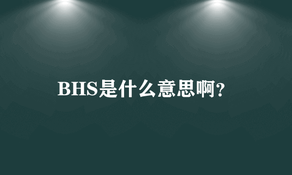 BHS是什么意思啊？