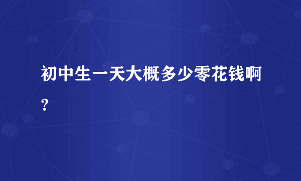 初中生一天大概多少零花钱啊？