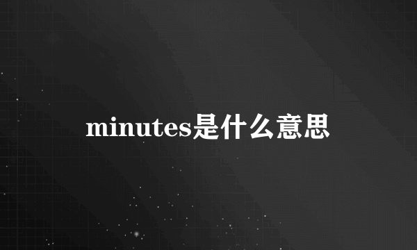 minutes是什么意思