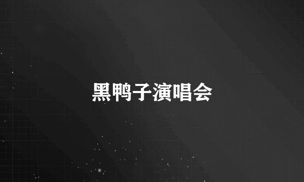 黑鸭子演唱会