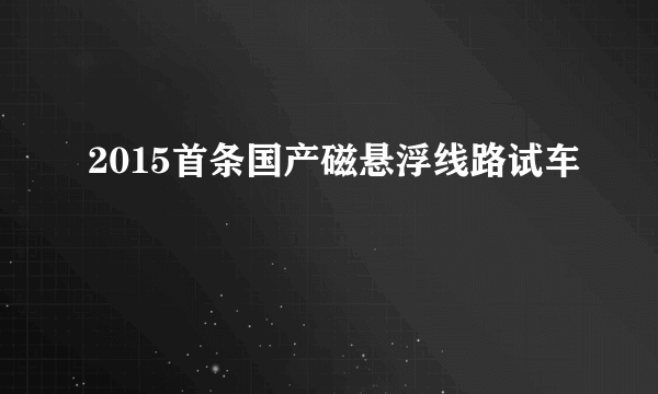 2015首条国产磁悬浮线路试车