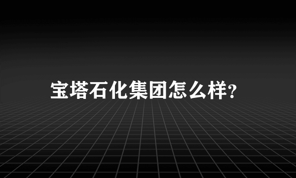 宝塔石化集团怎么样？