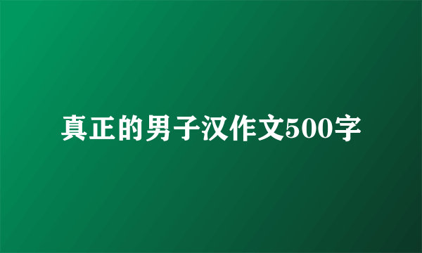 真正的男子汉作文500字