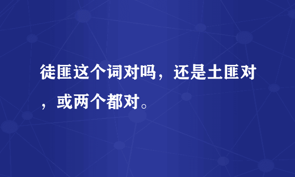 徒匪这个词对吗，还是土匪对，或两个都对。