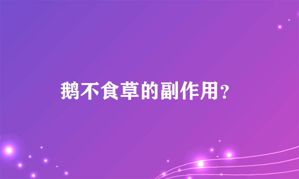 鹅不食草的副作用？