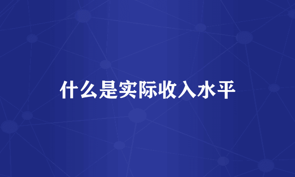 什么是实际收入水平