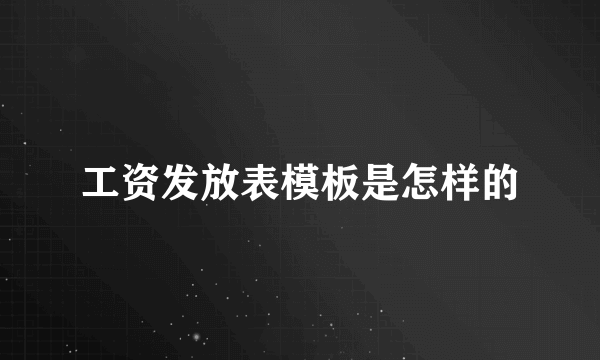 工资发放表模板是怎样的