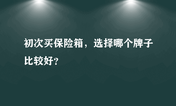 初次买保险箱，选择哪个牌子比较好？