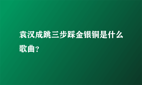 袁汉成跳三步踩金银铜是什么歌曲？