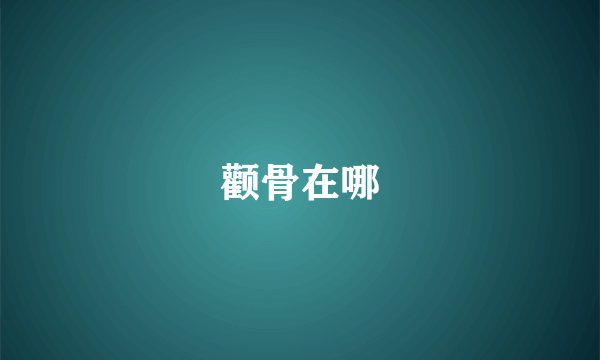 颧骨在哪