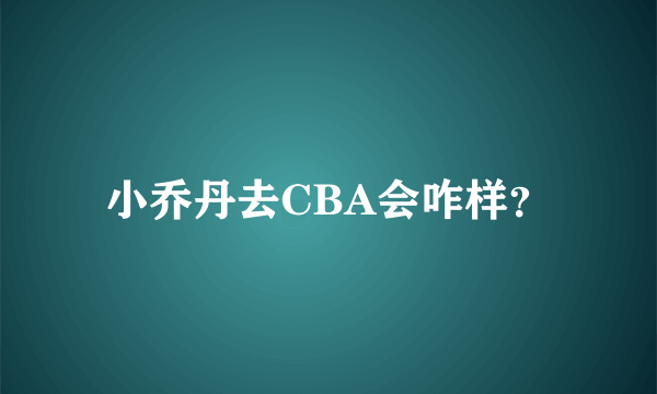 小乔丹去CBA会咋样？