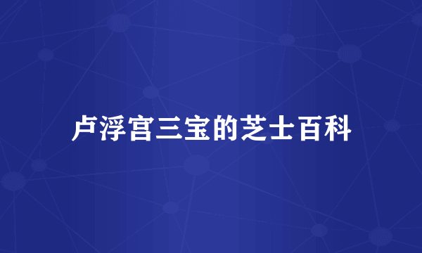 卢浮宫三宝的芝士百科