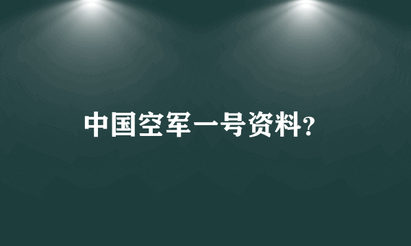 中国空军一号资料？