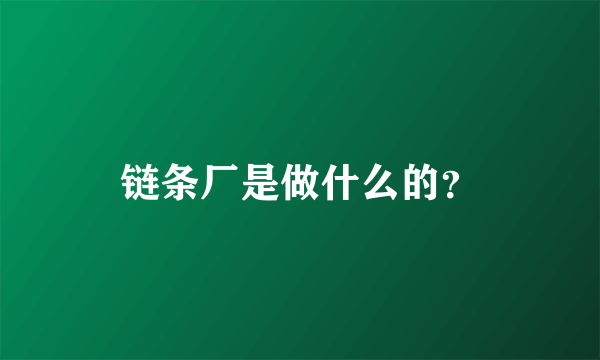 链条厂是做什么的？