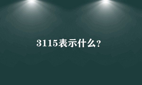 3115表示什么？