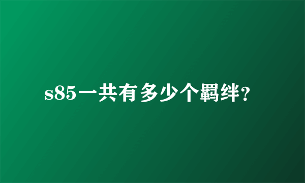 s85一共有多少个羁绊？