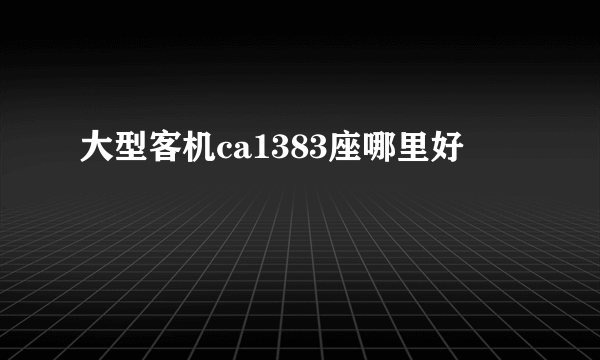 大型客机ca1383座哪里好